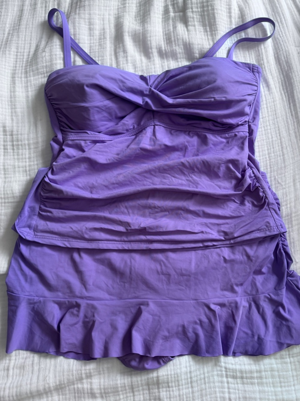 Lands' End Lavender Ruffle Tankini Set